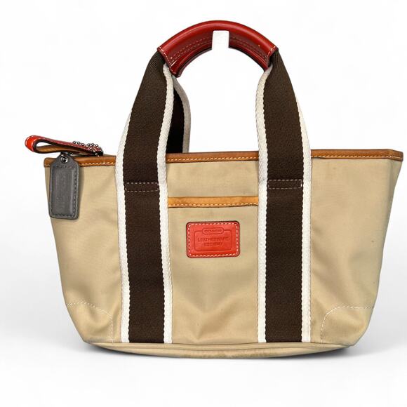 Coach Vintage Hampton Mini Tote. Top Handle Mini Bag Nylon leather. - Picture 1 of 8